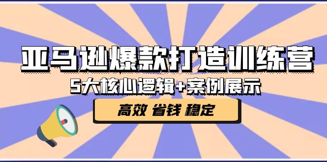 亚马逊爆款打造训练营：5大核心逻辑+案例展示 打造爆款链接 高效 省钱 稳定-酷吧易资源网