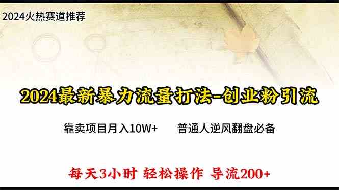 （10151期）2024年最新暴力流量打法，每日导入300+，靠卖项目月入10W+-酷吧易资源网