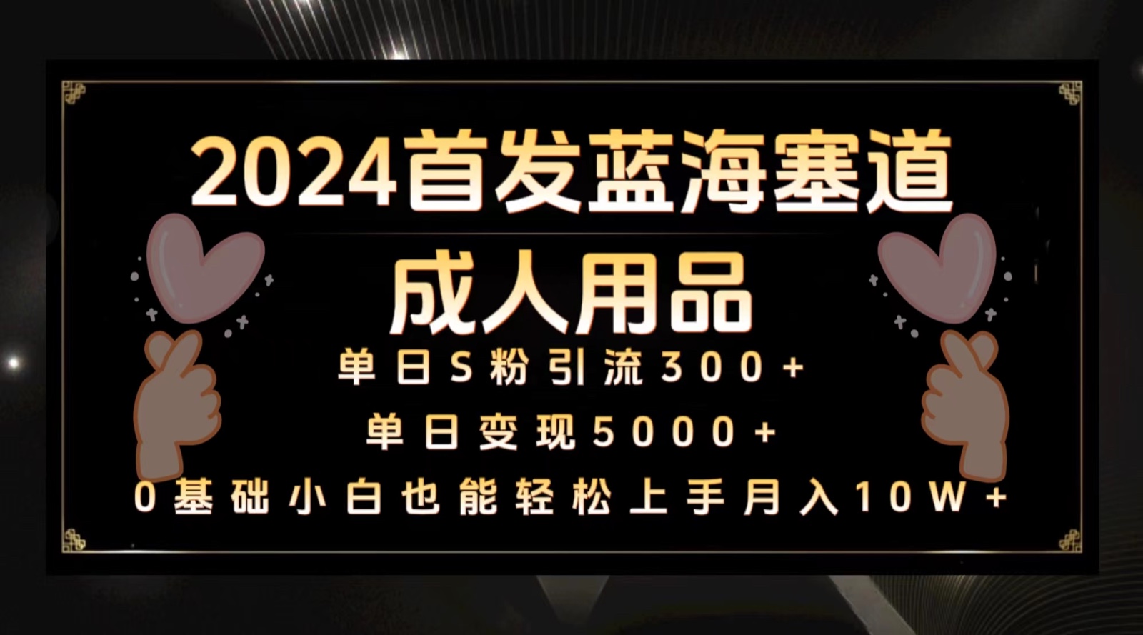 2024首发蓝海塞道成人用品，月入10W+保姆教程-酷吧易资源网