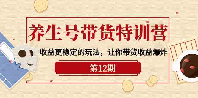 （10110期）养生号带货特训营【12期】收益更稳定的玩法，让你带货收益爆炸-9节直播课-酷吧易资源网