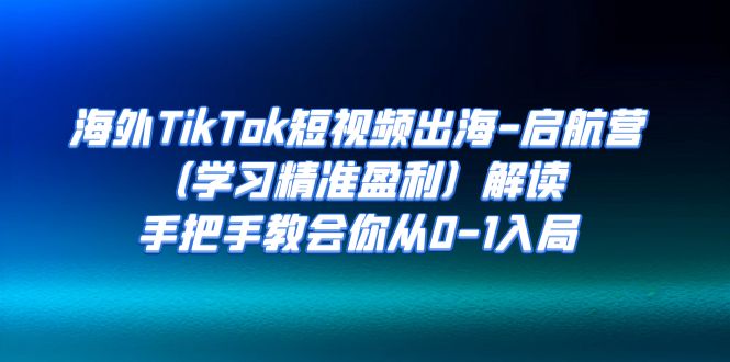 海外TikTok短视频出海-启航营（学习精准盈利）解读，手把手教会你从0-1入局-酷吧易资源网