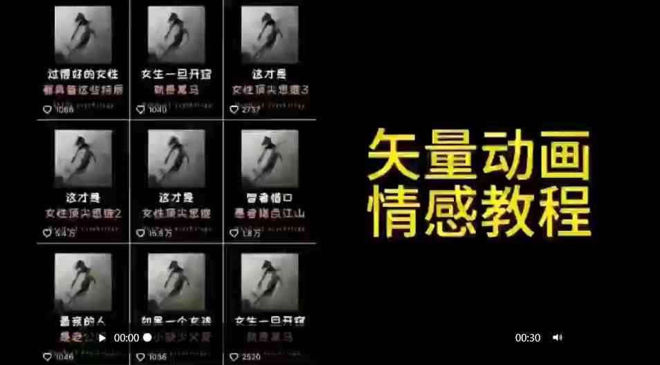 （9334期）矢量动画情感教程：高点赞涨粉，适合情感、思维、创业教育等赛道-酷吧易资源网