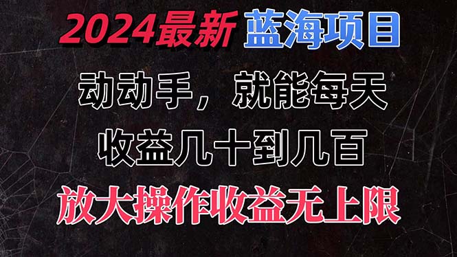 有手就行的2024全新蓝海项目，每天1小时收益几十到几百，可放大操作-酷吧易资源网