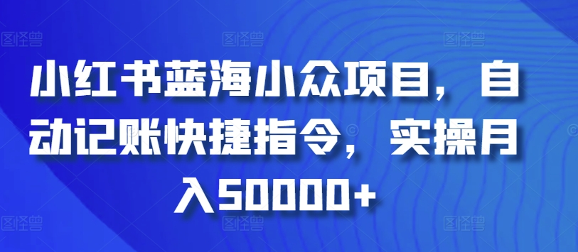 小红书蓝海小众项目，自动记账快捷指令，实操月入50000+-酷吧易资源网